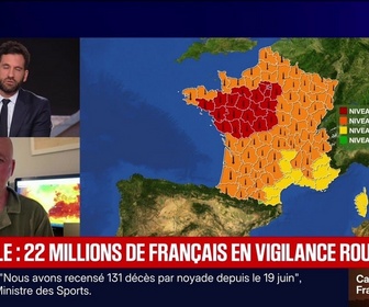 Replay BFM Grand Soir - Canicule : 22 millions de Français en vigilance rouge - 10/07