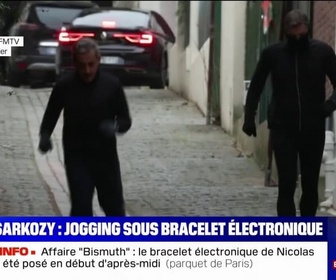 Replay BFM Story - Les images du premier jogging de Nicolas Sarkozy sous bracelet électronique