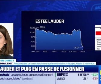 Replay BFM Bourse - Estée Lauder chute avant une fusion avec l'espagnol Puig - 24/03