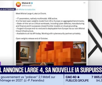 Replay Tech & Co, la quotidienne - Le Tech Flash : Mistral annnonce Large 4, sa nouvelle IA surpuissante, par Léa Benaim - 06/10