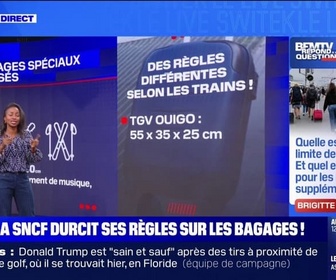 Replay SNCF: quelle est la taille limite des bagages? Et quel tarif pour les bagages supplémentaires? BFMTV répond à vos questions