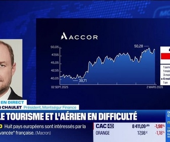 Replay BFM Bourse - Accor et Air France-KLM chutent avec la guerre au Moyen-Orient - 02/03