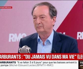 Replay Face à Face - Baisse des prix du carburant: Ça va baisser un tout petit peu aujourd'hui mais ça va bien mettre 3 à 5 jours, estime Michel-Édouard Leclerc