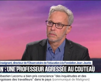 Replay 20H BFM - Enseignante poignardée en classe: Il faudra mettre des moyens dans la santé mentale, estime Iannis Roder, enseignant