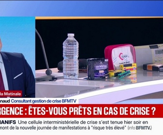 Replay BFM Première - Situation de crise: les autorités donnent des préconisations pour constituer un kit d'urgence en cas d'évacuation ou de confinement