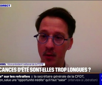 Replay 20H BFM - Concertation sur le temps scolaire: Grégoire Ensel, vice-président de la FCPE, juge la proposition de Borne surprenante