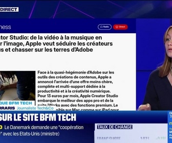 Replay Tech & Co, la quotidienne - À lire sur le site Tech&Co : Apple Creator Studio, de la vidéo à la musique en passant par l'image, Apple veut séduire les créateurs de contenus et chasser sur les terres d'Adobe, par Salomé Ferraris - 14/01