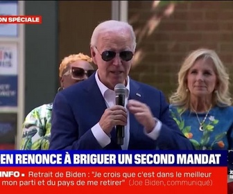 Replay Les émissions spéciales - États-Unis : Joe Biden renonce à briguer un second mandat et soutient Kamala Harris, revoir notre soirée spéciale