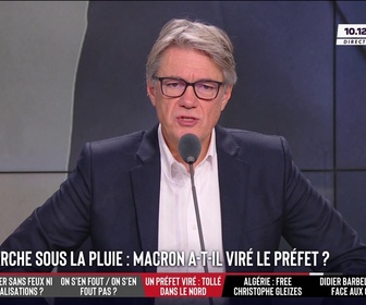 Replay Les Grandes Gueules - Un préfet a-t-il été viré car Emmanuel Macron a marché 500 mètres sous la pluie ?