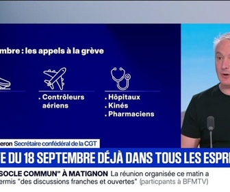 Replay Apolline de 9 à 10 - Grève du 18 septembre: Le 18 va être évidemment plus important que le 10, affirme Thomas Vacheron (secrétaire confédéral de la CGT)