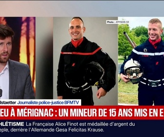 Replay BFM Première - INFO BFMTV. Un mineur mis en examen après l'incendie de Mérignac qui avait coûté la vie à deux pompiers