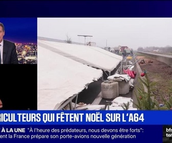 Replay BFM Grand Soir - Ces agriculteurs qui fêtent Noël sur l'A64 - 24/12
