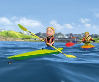 Replay Sam le pompier - La course en kayak