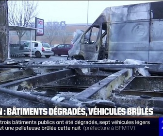 Replay 20H BFM - Mâcon: 50 CRS envoyés pour sécuriser le quartier après l'incendie de trois bâtiments publics