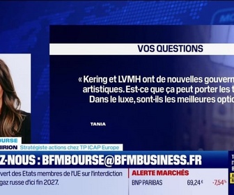 Replay BFM Bourse - Culture Bourse : KERING et LVMH ont de nouvelles gouvernances artistiques. Est-ce que ça peut porter les titres ?, par Julie Cohen-Heurton - 20/10