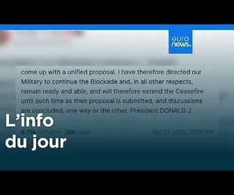 Replay L'info du jour | 22 avril 2026 - Soir