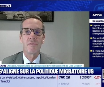 Replay BFM Bourse - USA Today : Apple aligne l'AppStore sur la politique migratoire de D. Trump, par John Plassard - 03/10