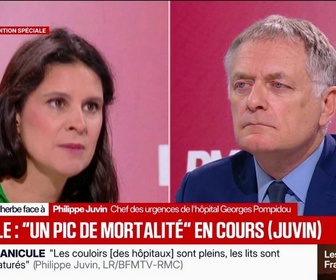 Replay Face à Face - Canicule: Philippe Juvin, chef des urgences de l'hôpital Georges Pompidou et député LR, estime que la climatisation peut sauver des vies
