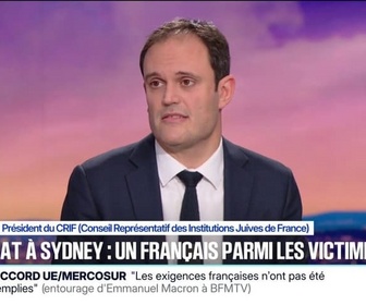 Replay 20H BFM - Fusillade à Sydney: Il y a un climat d'antisémitisme qui s'est installé, qui est nourri idéologiquement, déclare Yonathan Arfi, président du Crif