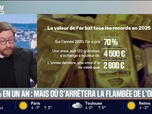 Replay BFM Première - BFM éco : +70% en un an, mais où s'arrêtera la flambée de l'or ? - 25/12