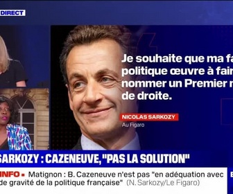 Replay BFM Story Week-end - Story 3 : Sarkozy demande un Premier ministre de droite - 30/08