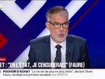 Replay BFM Politique - Budget: Si la copie est conforme aux pistes, à la fin, je censurerai, affirme Olivier Faure, premier secrétaire du Parti socialiste et candidat à la primaire Socialiste