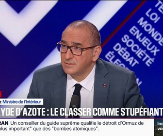 Replay BFM Politique - Loi Ripost: On pourra verbaliser les individus qui conduisent sous l'emprise du protoxyde d'azote, explique Laurent Nuñez, ministre de l'Intérieur