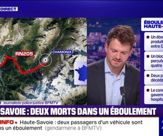Replay 20H BFM - Deux morts après un éboulement sur la RN 205 en Haute-Savoie, deux autres personnes blessées
