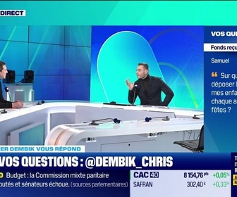 Replay Tout pour investir, la masterclass - Christopher Dembik vous répond : Sur quel support déposer les fonds que mes enfants reçoivent chaque année pour les fêtes ? - 19/12