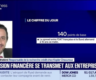 Replay BFM Bourse - Chiffre du jour : 140 points de base, le spread entre l'OAT française et le Bund allemand à 10 ans ce matin - 08/10