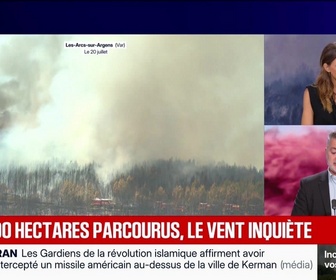 Replay BFM Grand Soir - Plus de 200 hectares parcourus dans le Var, le vent inquiète - 20/07