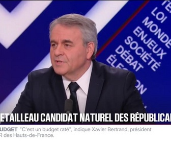 Replay BFM Politique - Bruno Retailleau n'est pas moins légitime qu'un autre pour être candidat à l'élection présidentielle, selon Xavier Bertrand (LR)