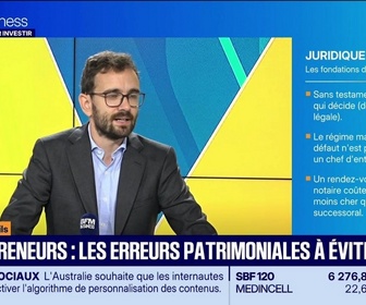 Replay Tout pour investir - La boîte à outils : François-Xavier Soeur - Entrepreneurs, les erreurs patrimoniales à éviter - 07/09
