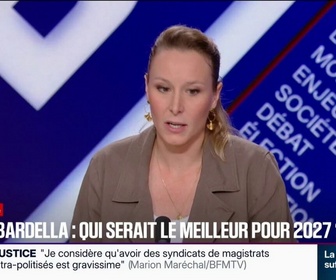 Replay BFM Politique - Les Français se fichent pas mal de la vie privée de Jordan Bardella, estime Marion Maréchal au sujet du couple formé par le président du RN et la princesse Maria Carolina de Bourbon des Deux-Siciles