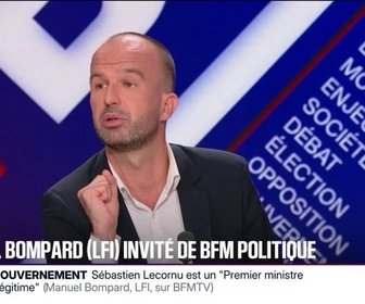 Replay BFM Politique - Manuel Bompard (LFI) affirme que ceux qui adhèrent aux idées qui consistent à laisser penser que le problème de la France aujourd'hui, c'est l'immigration se trompent