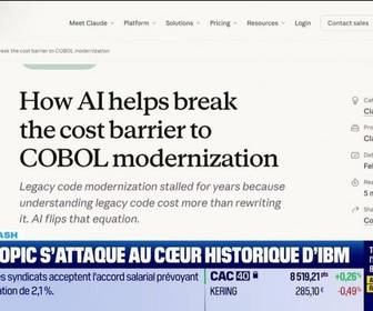 Replay Tech & Co, la quotidienne - Le Tech Flash : Anthropic s'attaque au cœur historique d'IBM, par Léa Benaim - 24/02