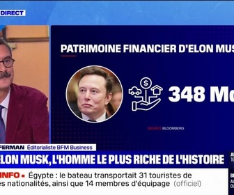 Replay La chronique éco - L'homme le plus riche de l'Histoire: comment expliquer le succès d'Elon Musk?