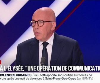 Replay BFM Politique - Menace russe: Éric Ciotti, président de l'UDR et maire de Nice, dénonce une opération de communication de l'Élysée, après que le chef de l'État a reçu les représentants de partis et candidats à la présidentiel