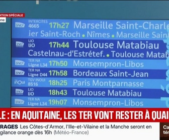Replay BFM Première - Canicule: en Nouvelle-Aquitaine, de nombreux trains supprimés