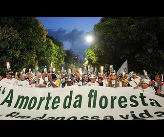 Replay Des collecteurs de latex défilent à Belém pour réclamer la fin de la déforestation à la COP30