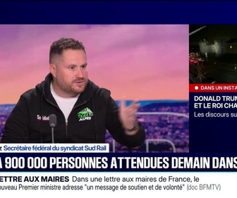 Replay 20H BFM - Mobilisation du 18 septembre: Il faut changer de politique dans ce pays, affirme Julien Troccaz, secrétaire fédéral du syndicat SUD-Rail
