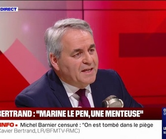 Replay Face à Face - Motion de censure: Xavier Bertrand pense que l'accélération du calendrier judiciaire de Mme Le Pen a tout changé