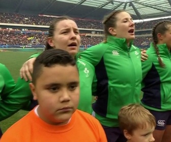 Replay Tournoi des Six Nations féminin - Journée 1 : les Irlandaises entonnent l'Ireland's Call au stade Marie-Marvingt du Mans
