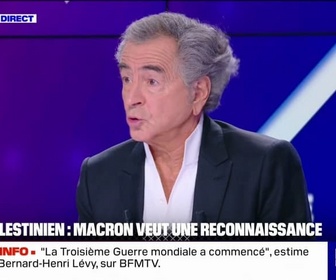 Replay BFM Politique - Création d'un État palestinien: Ce n'est pas le moment, estime Bernard-Henri Lévy