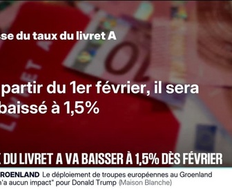 Replay 20H BFM - Face au ralentissement de l'inflation, le taux du livret A passera de 1,7 à 1,5% au 1er février