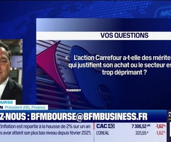 Replay BFM Bourse - Culture Bourse : L'action Carrefour a-t-elle des mérites qui justifient son achat ou le secteur est trop déprimant ? par Julie Cohen-Heurton - 12/11