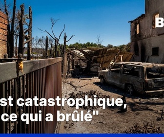 Replay ROBIN DE BFM - Après l'incendie qui a touché les Pyrénées-Orientales, les habitants constatent les dégâts