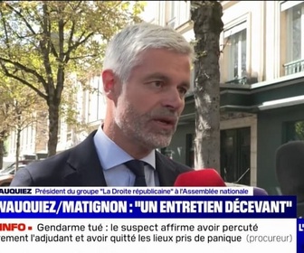 Replay BFM Politique - Nouveau Premier ministre: Cet entretien s'est avéré décevant, alerte Laurent Wauquiez (LR) après la deuxième série de consultations avec Emmanuel Macron