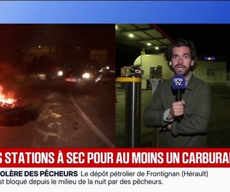 Replay BFM Première - En deux jours, le nombre de stations en pénurie d'au moins un carburant est passé de 8% à 13%