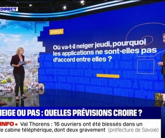 Replay Où va-t-il neiger jeudi, pourquoi les applications ne sont-elles pas d'accord entre elles? BFMTV répond à vos questions